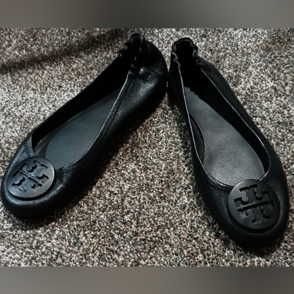 Tory Burch Black Minnie Travel Ballet flats